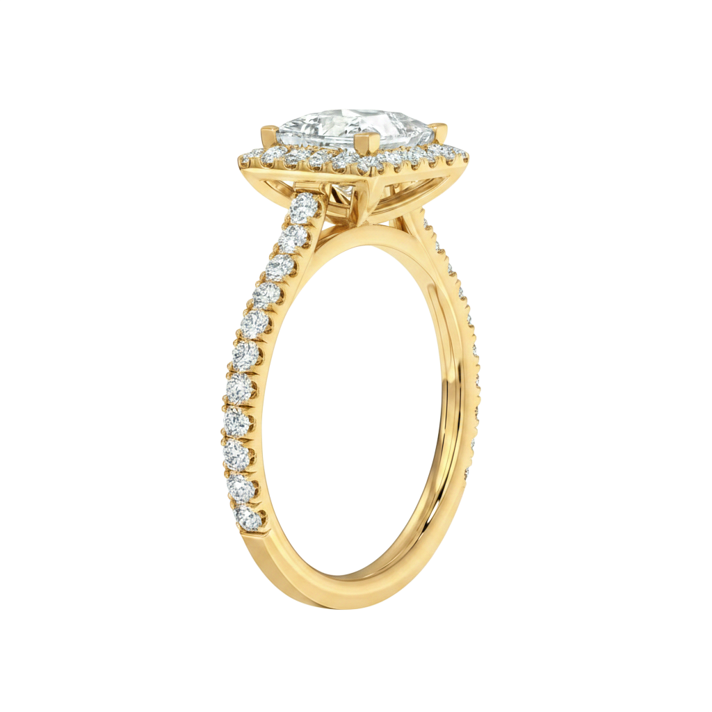 Cordelia - Asscher - Yellow Gold - Pavé