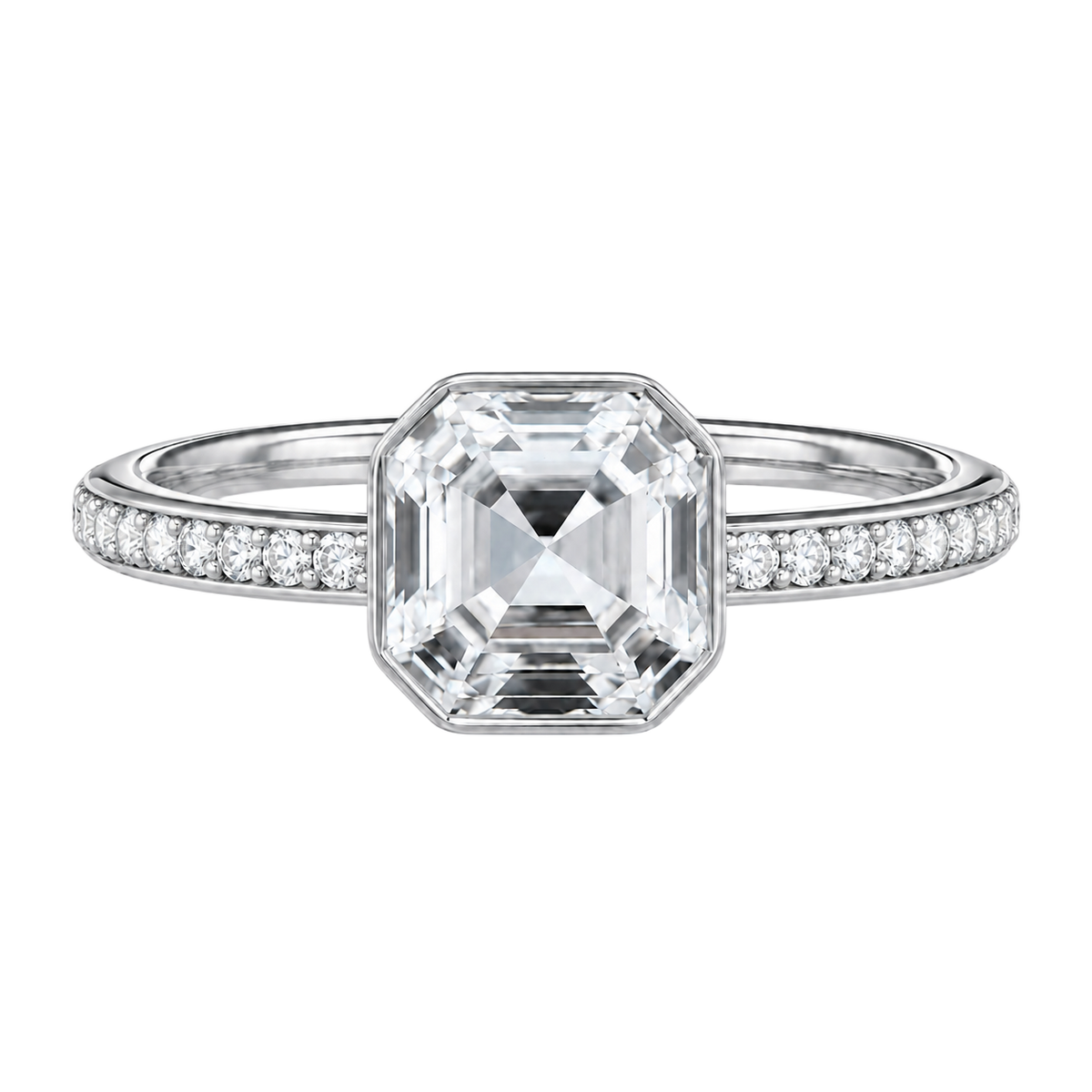 Bailey - Asscher - White Gold - Channel