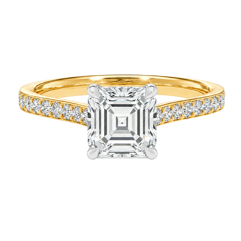 Basilica - Asscher - Yellow/White Tone - Pavé