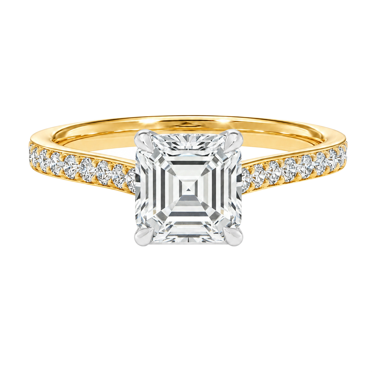 Basilica - Asscher - Yellow/White Tone - Pavé
