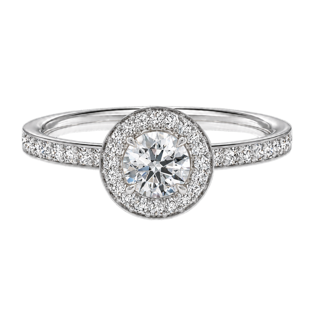 Deneuve - Round - Platinum - Pavé