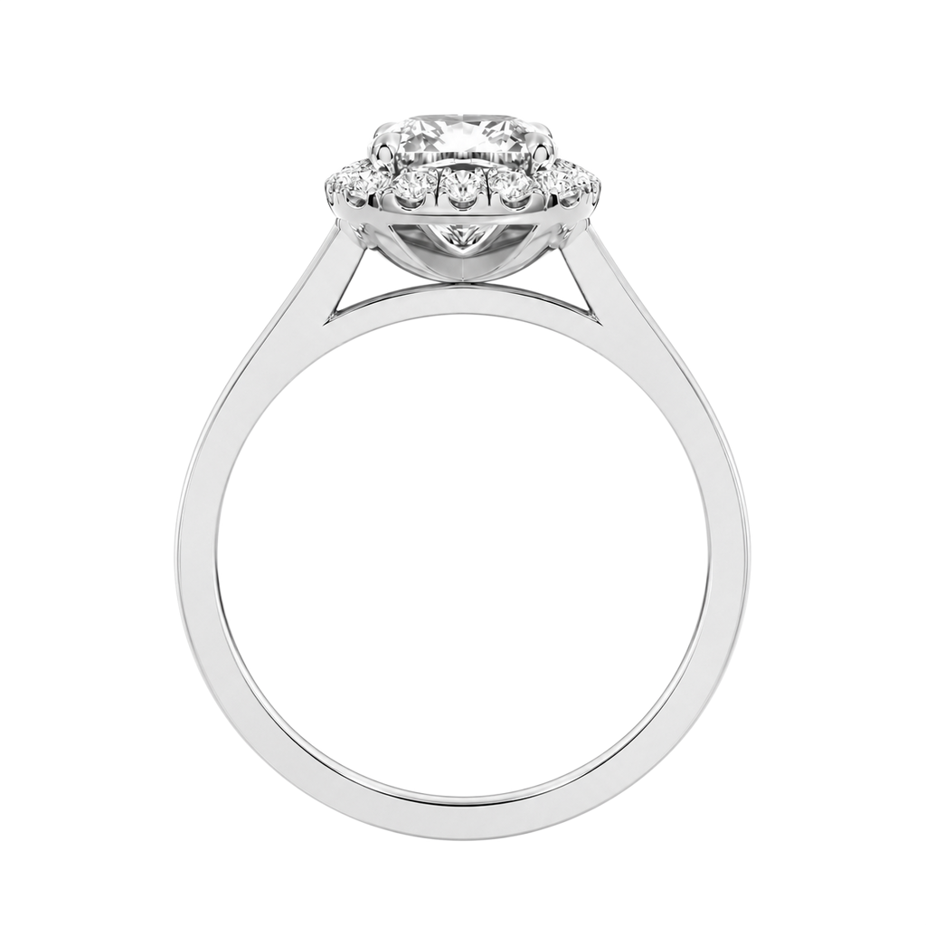 Cordelia - Cushion - White Gold - Channel