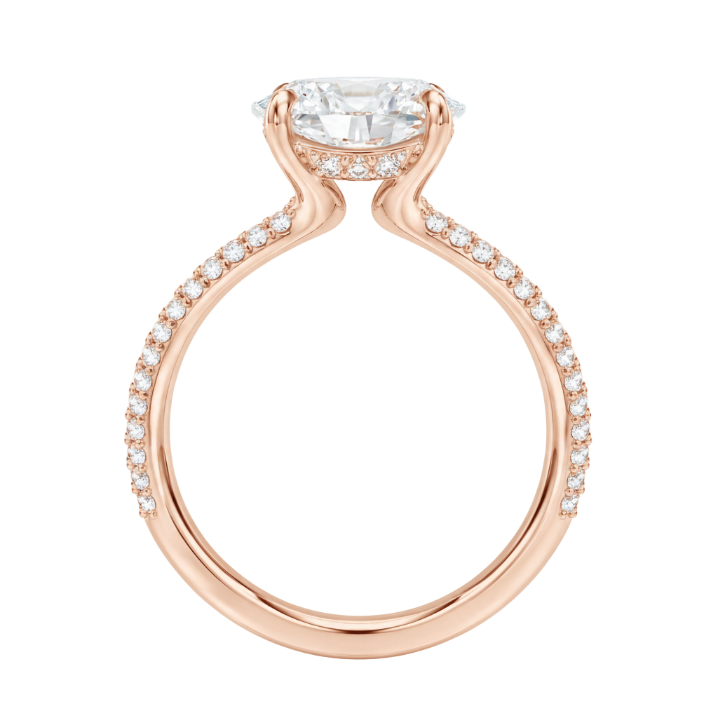 Meridian - Emerald - Rose Gold - Pavé