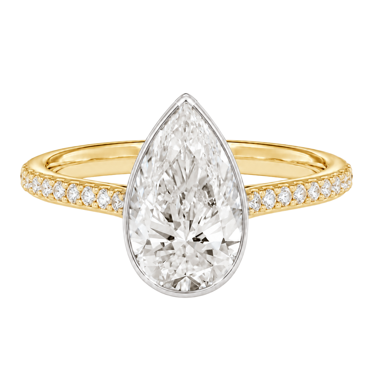 Solenne - Pear - Yellow/White Tone - Pavé