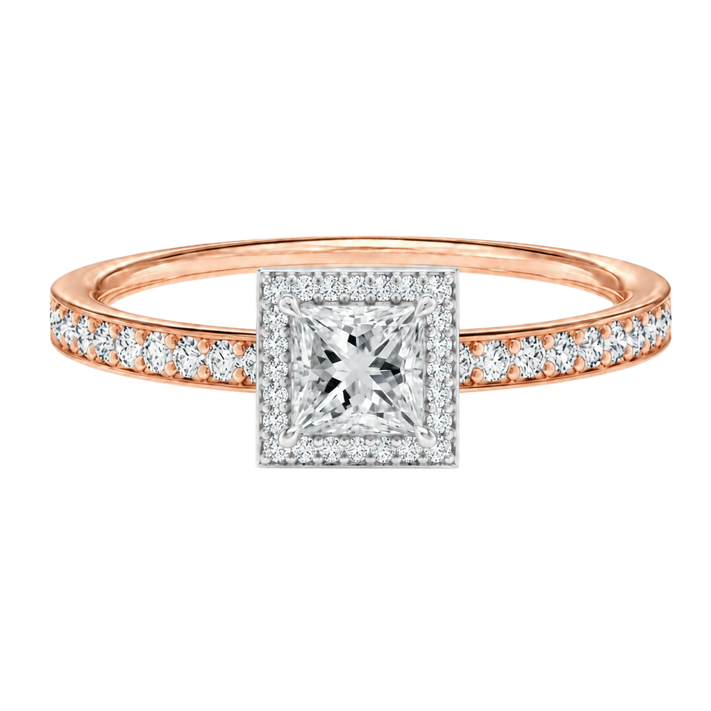 Deneuve - Princess - Rose/White Tone - Pavé