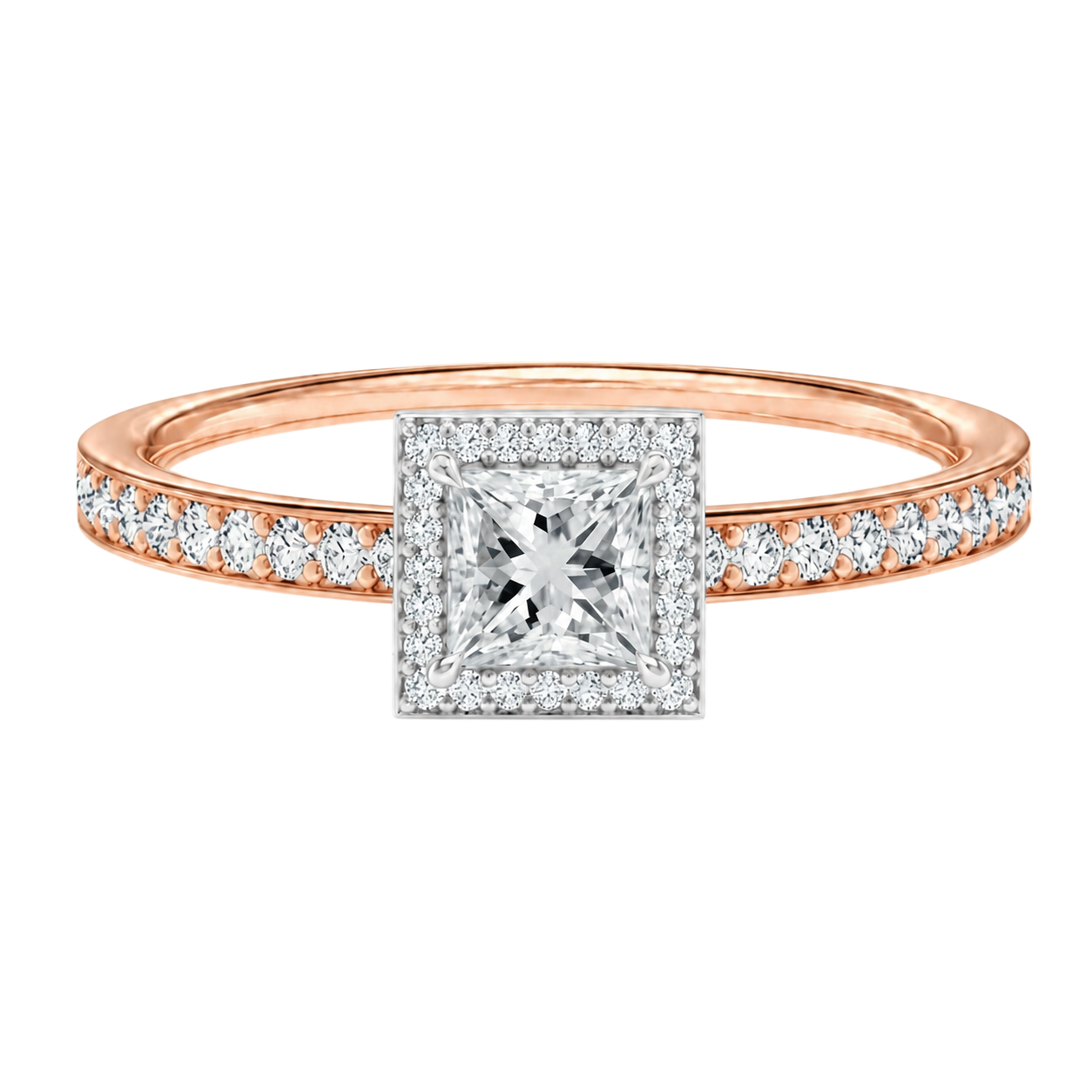 Deneuve - Princess - Rose/White Tone - Pavé