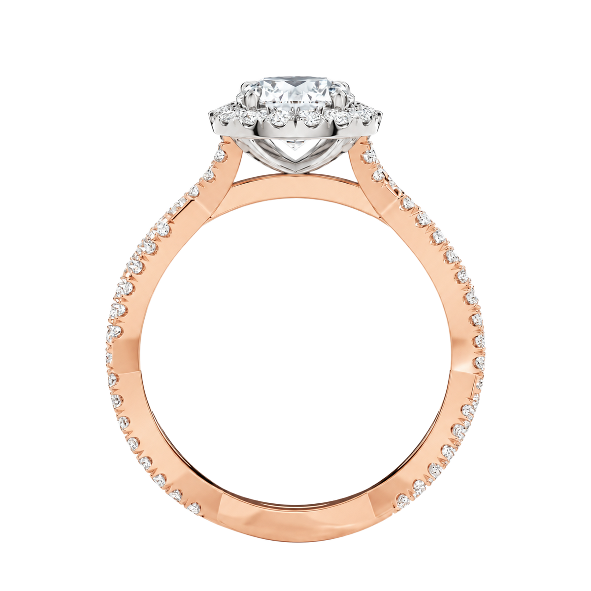 Braid - Heart - Rose/White Tone - Pavé
