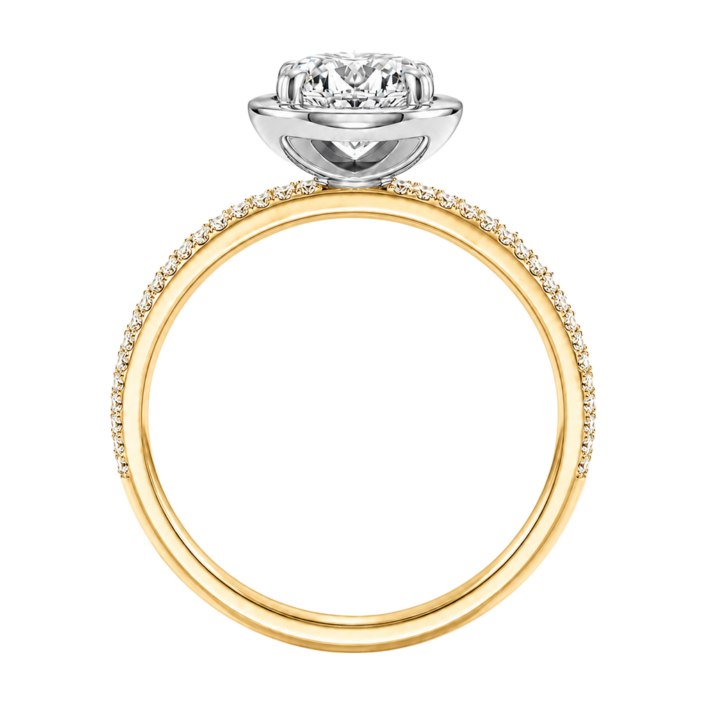 Deneuve - Oval - Yellow/White Tone - Pavé
