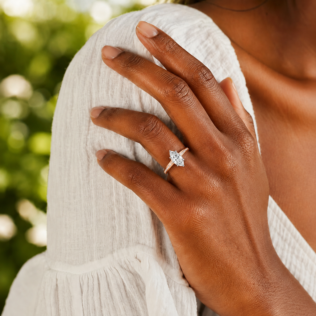 Basilica - Marquise - Rose/White Tone - Pavé