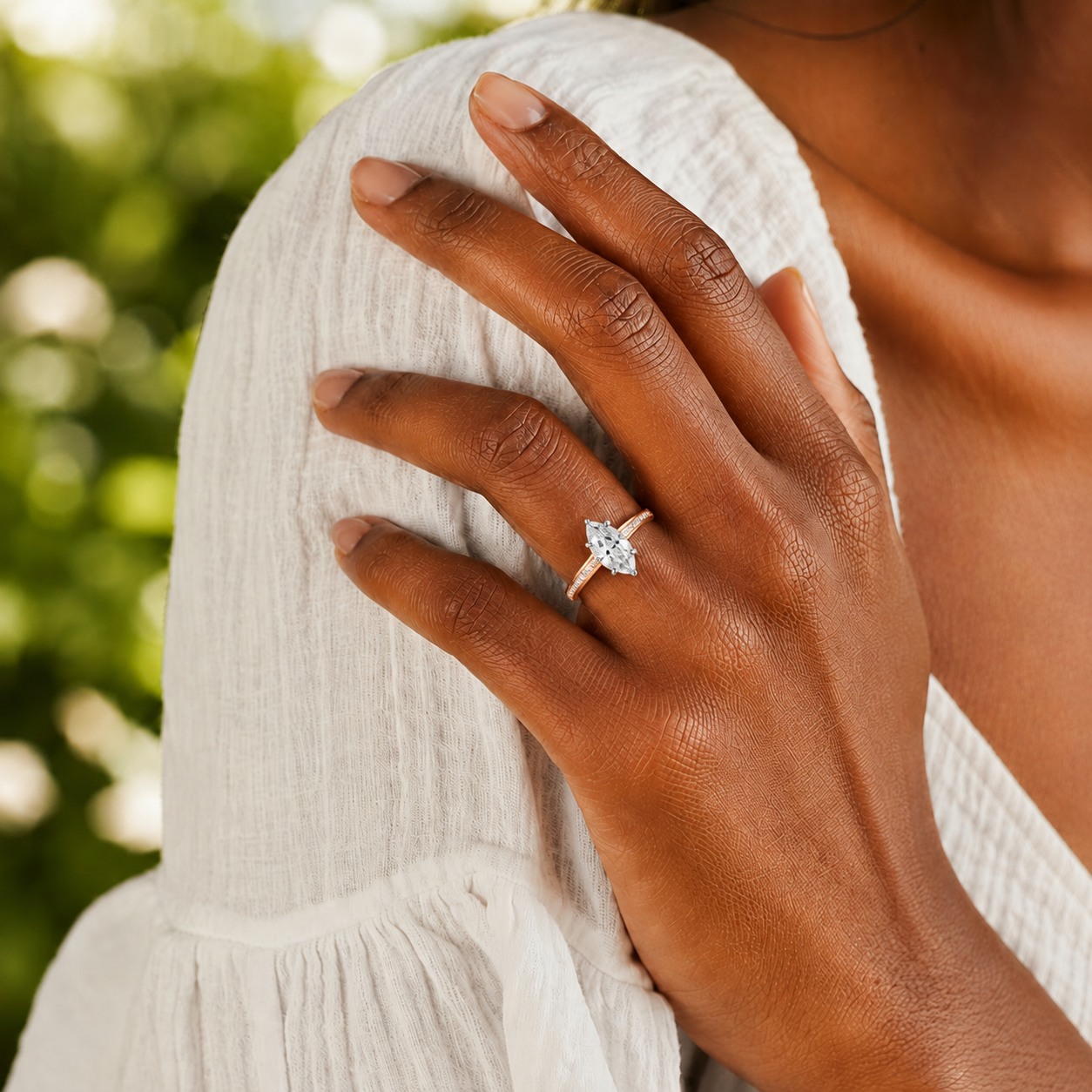 Basilica - Marquise - Rose/White Tone - Pavé