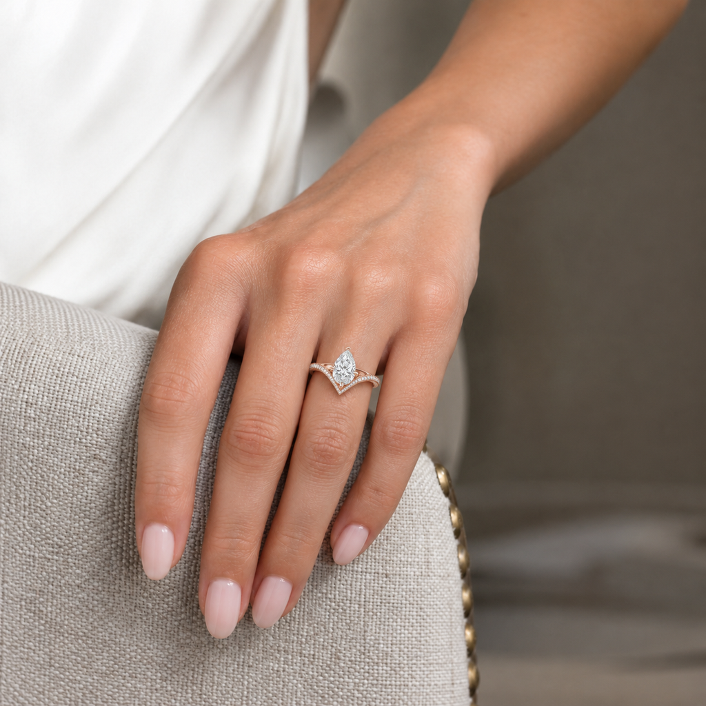 Blaire - Pear - Rose Gold - Pavé