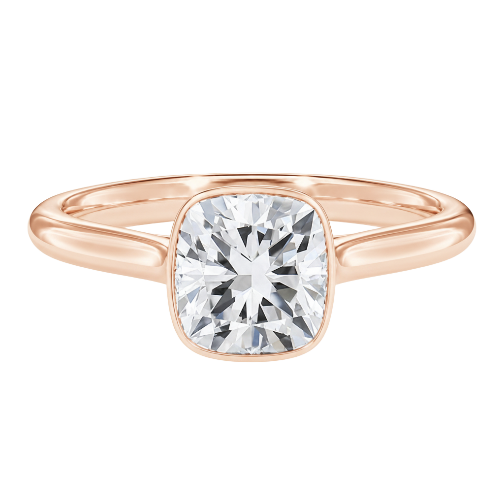Solenne - Cushion - Rose Gold - Plain