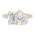 Duo - Emerald - Yellow Gold - Pavé