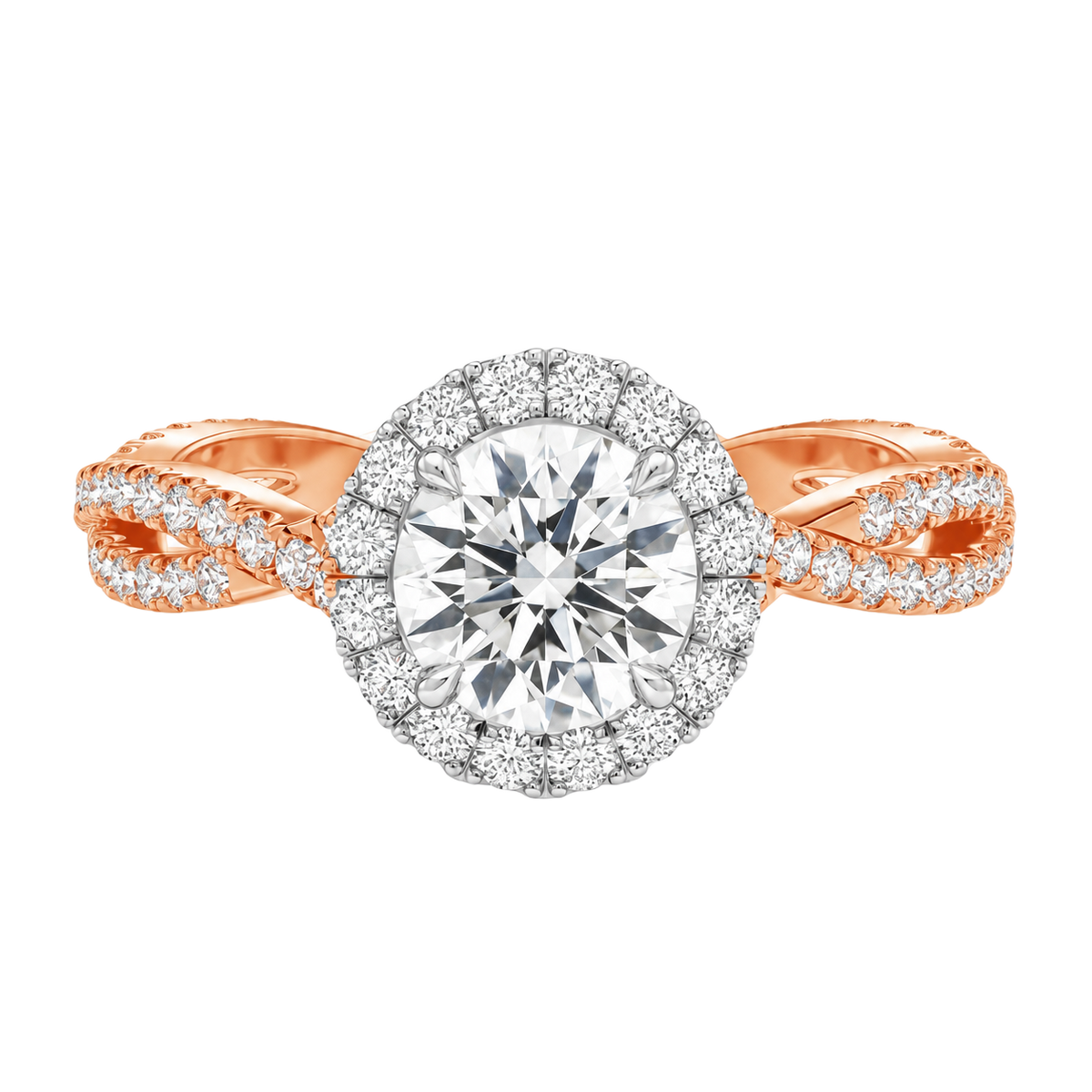 Braid - Round - Rose/White Tone - Pavé