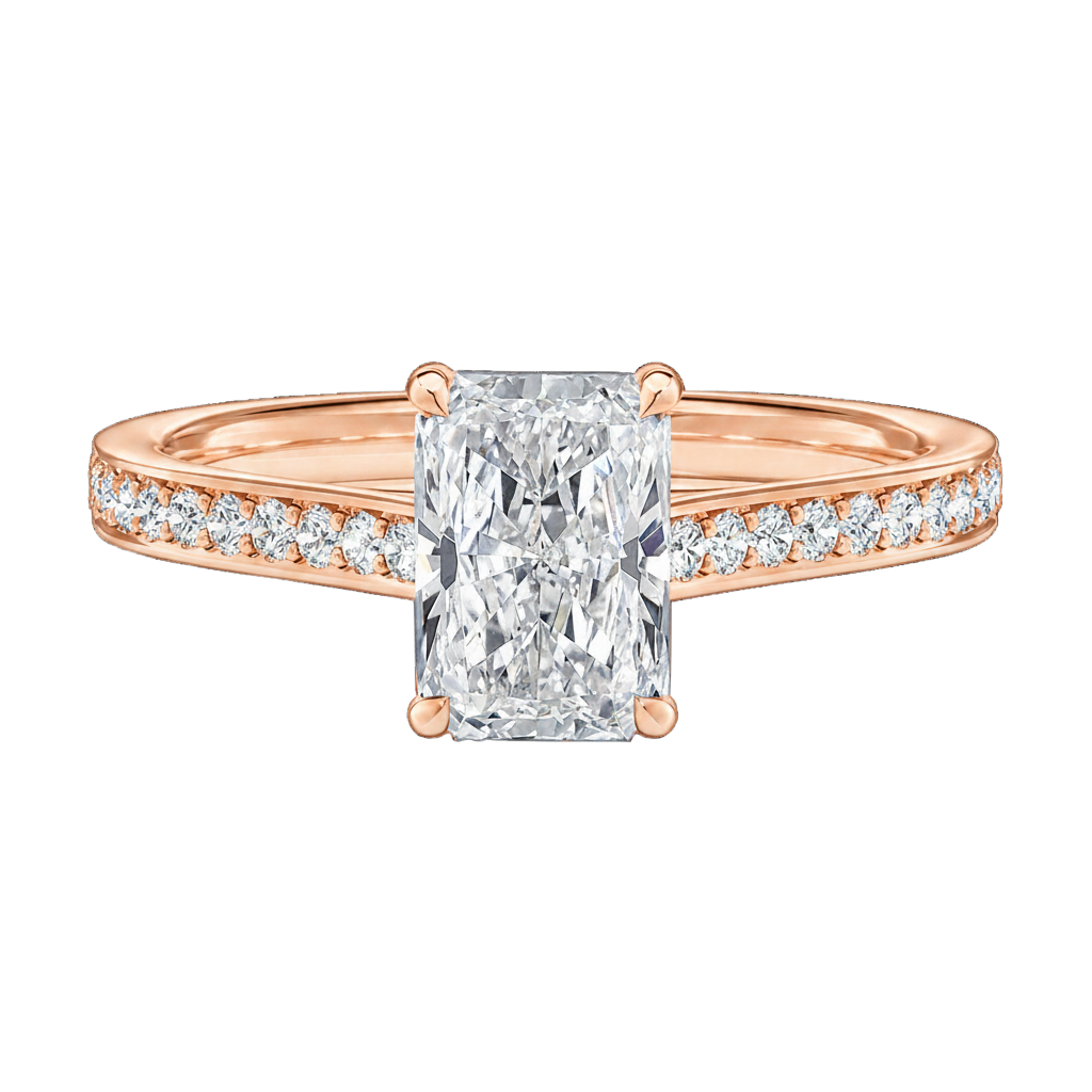Basilica - Radiant - Rose Gold - Pavé