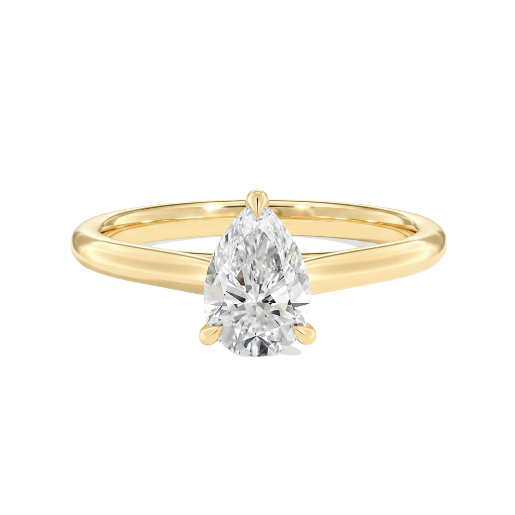 Basilica - Pear - Yellow Gold - Plain