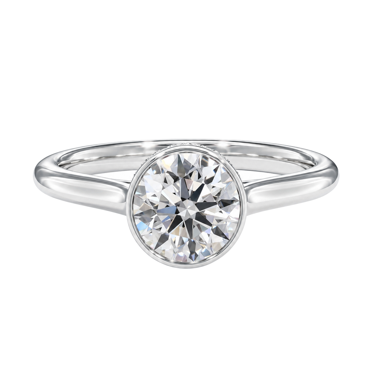 Solenne - Round - White Gold - Plain