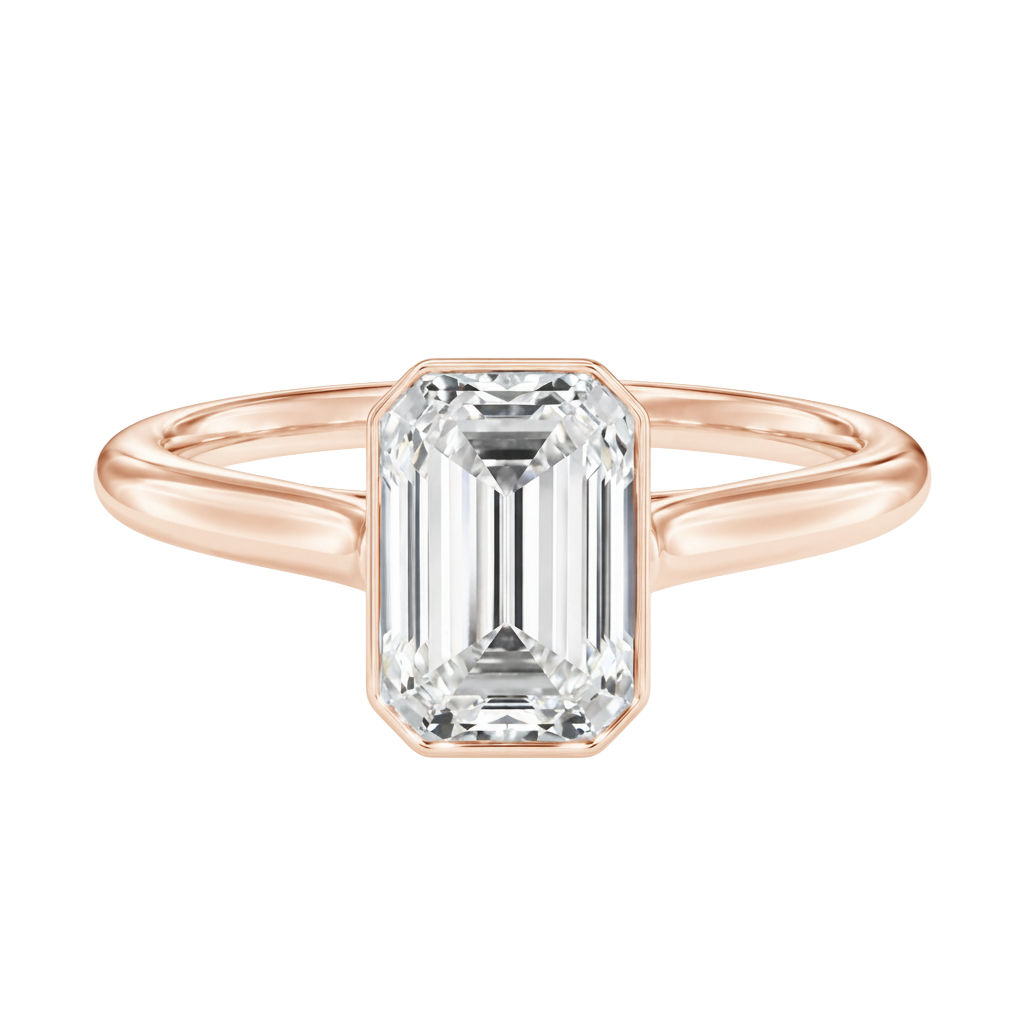 Solenne - Emerald - Rose Gold - Plain