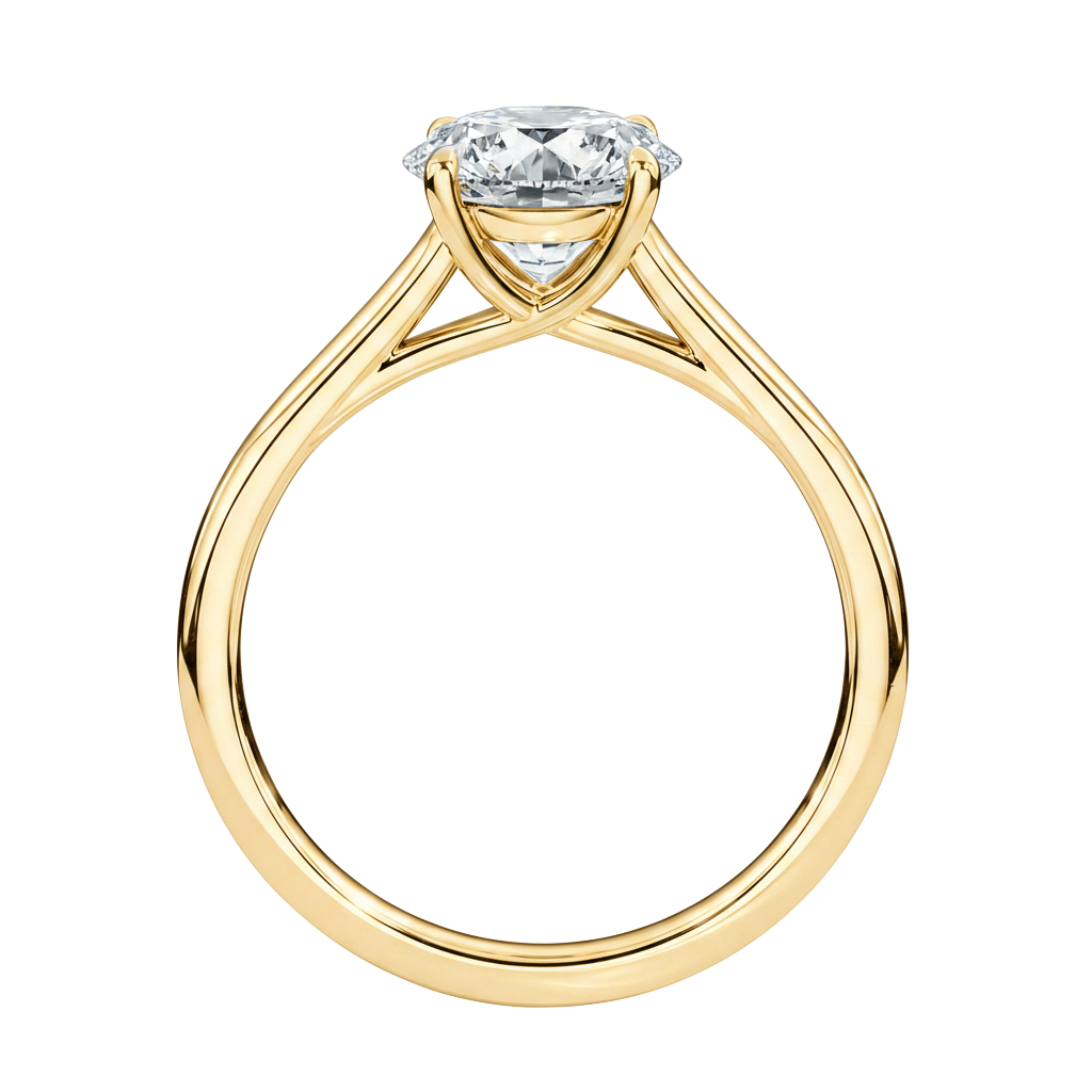 Basilica - Pear - Yellow Gold - Plain