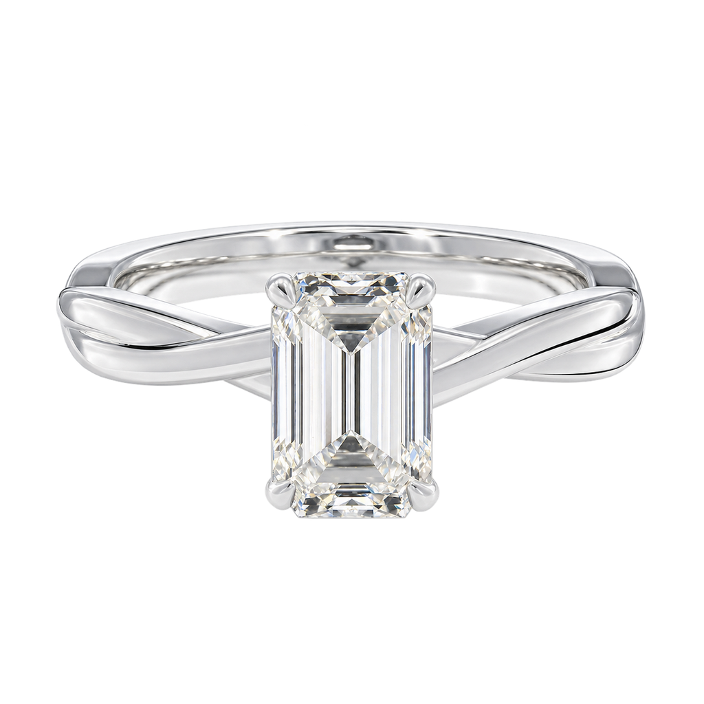 Wreath - Emerald - White Gold - Plain