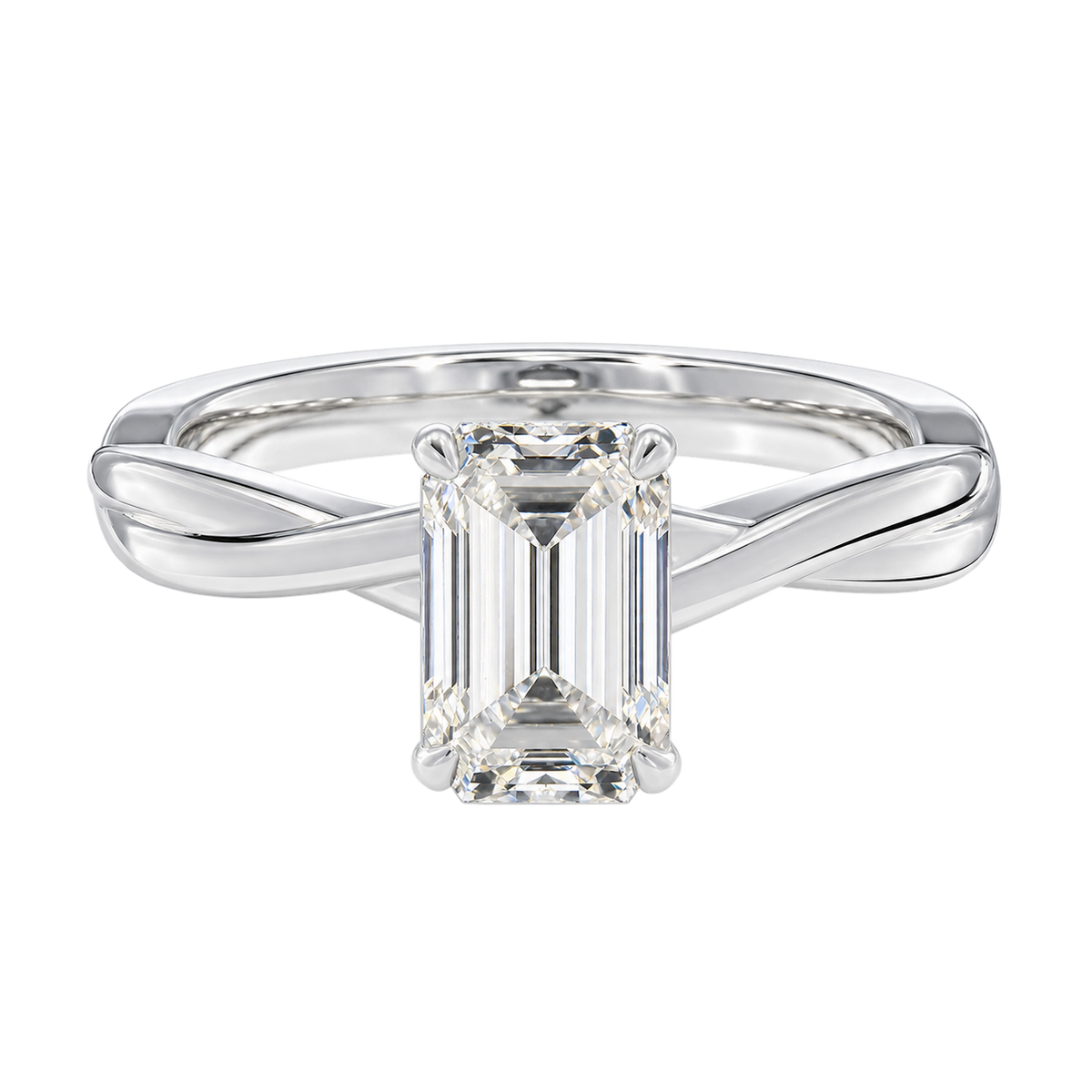 Wreath - Emerald - White Gold - Plain
