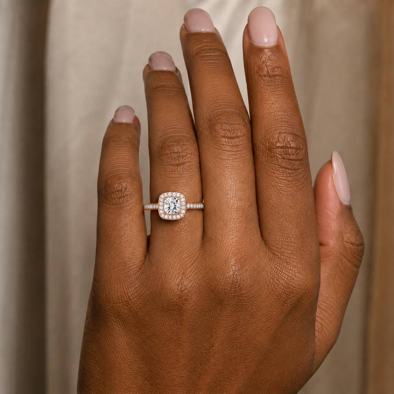 Deneuve - Cushion - Rose Gold - Channel
