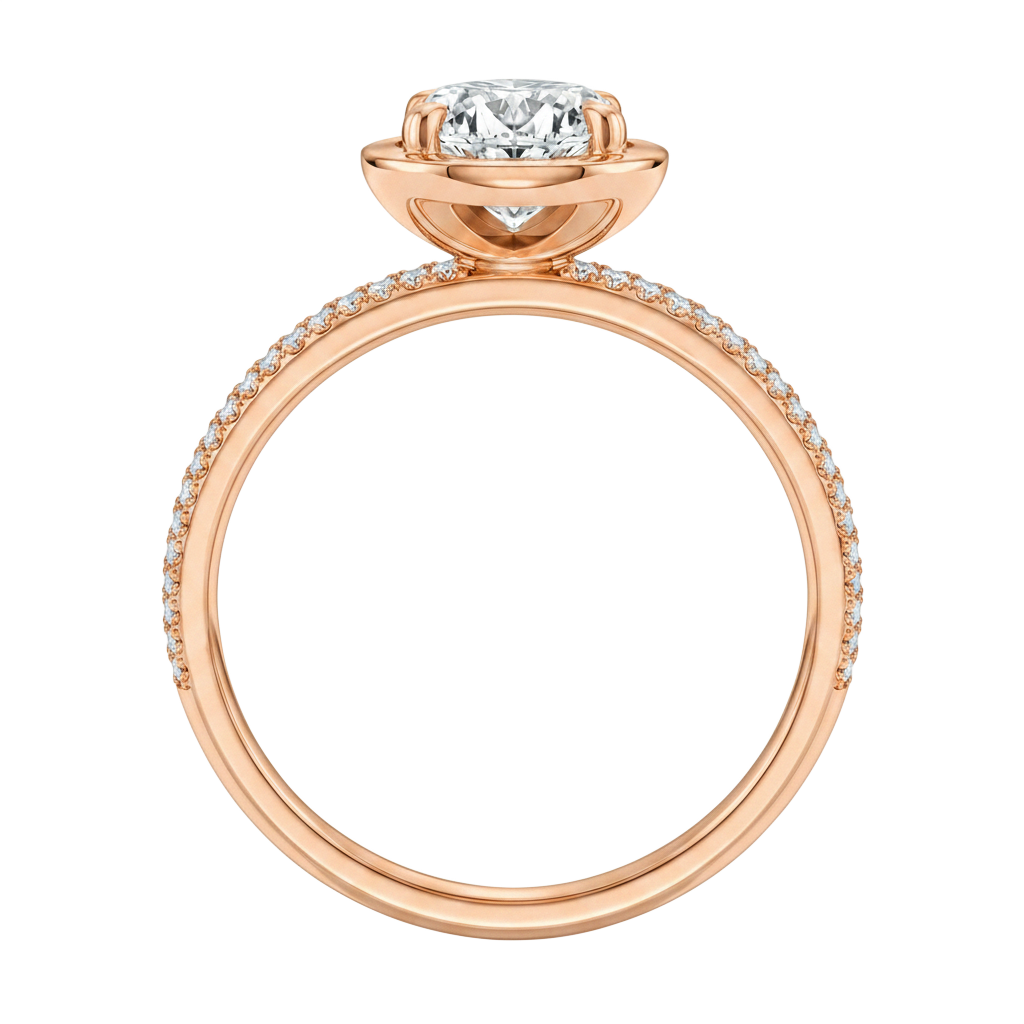 Deneuve - Pear - Rose Gold - Pavé