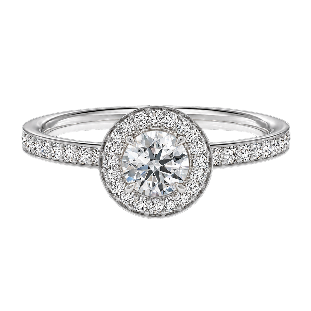 Deneuve - Round - White Gold - Pavé