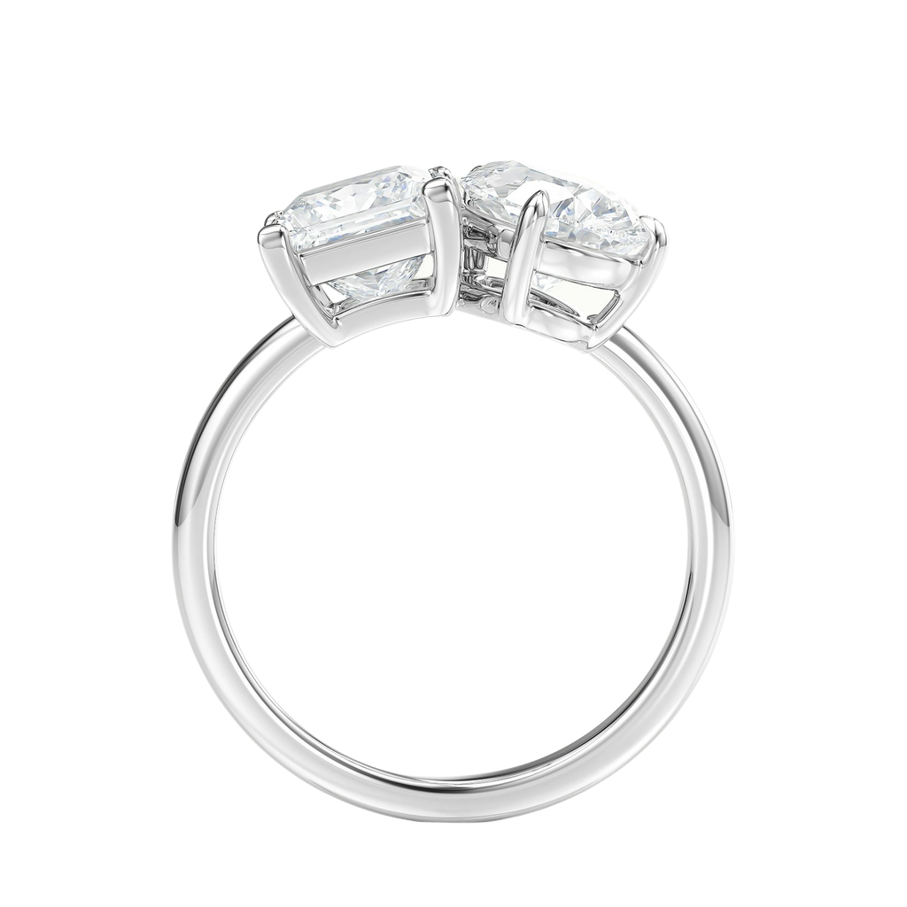 Duo - Emerald - White Gold - Plain