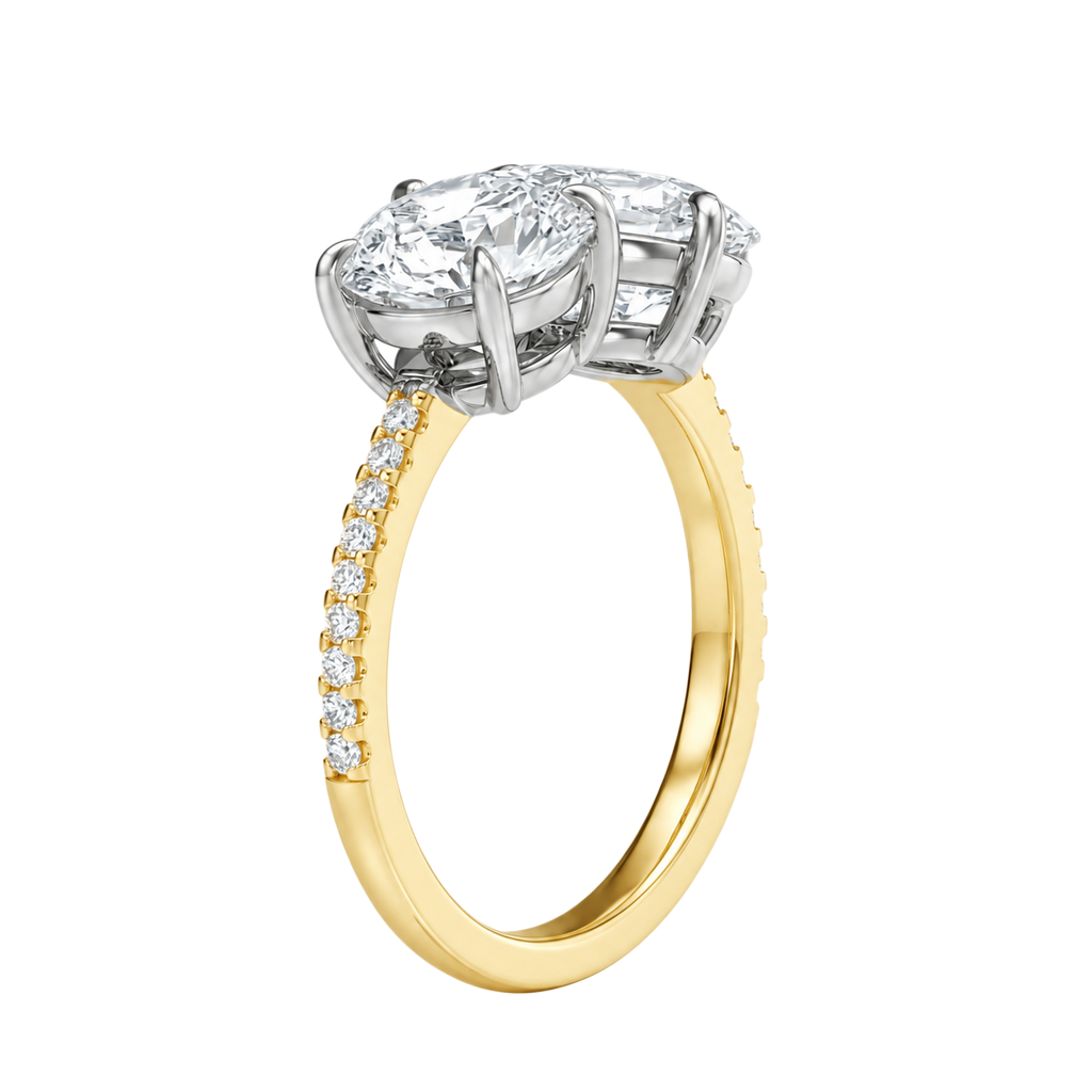 Duo - Pear - Yellow/White Tone - Pavé