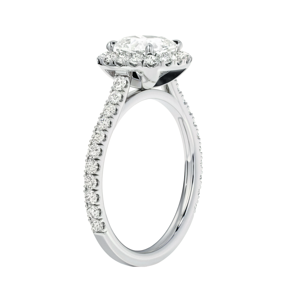 Cordelia - Cushion - Platinum - Pavé