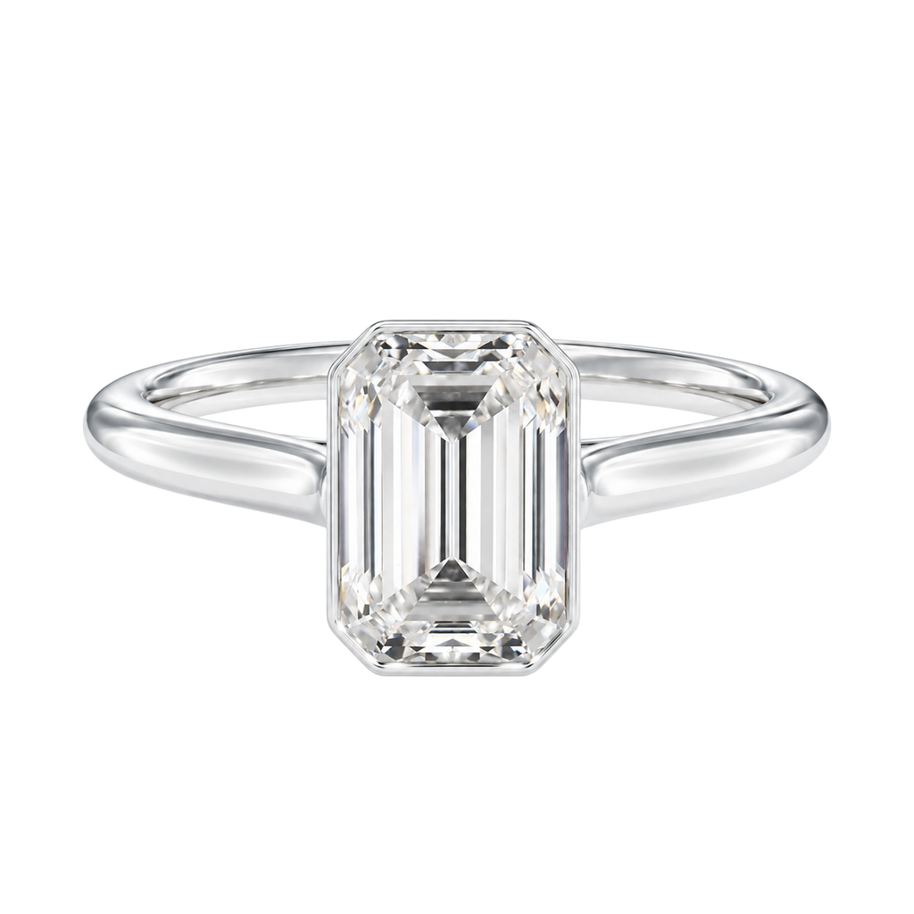 Solenne - Emerald - White Gold - Plain