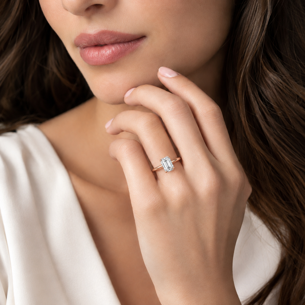 Talia - Emerald - Rose/White Tone - Plain