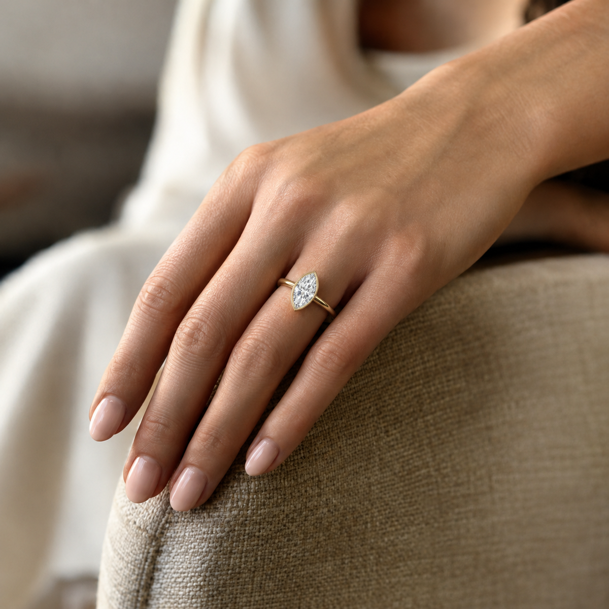 Bailey - Marquise - Yellow Gold - Plain