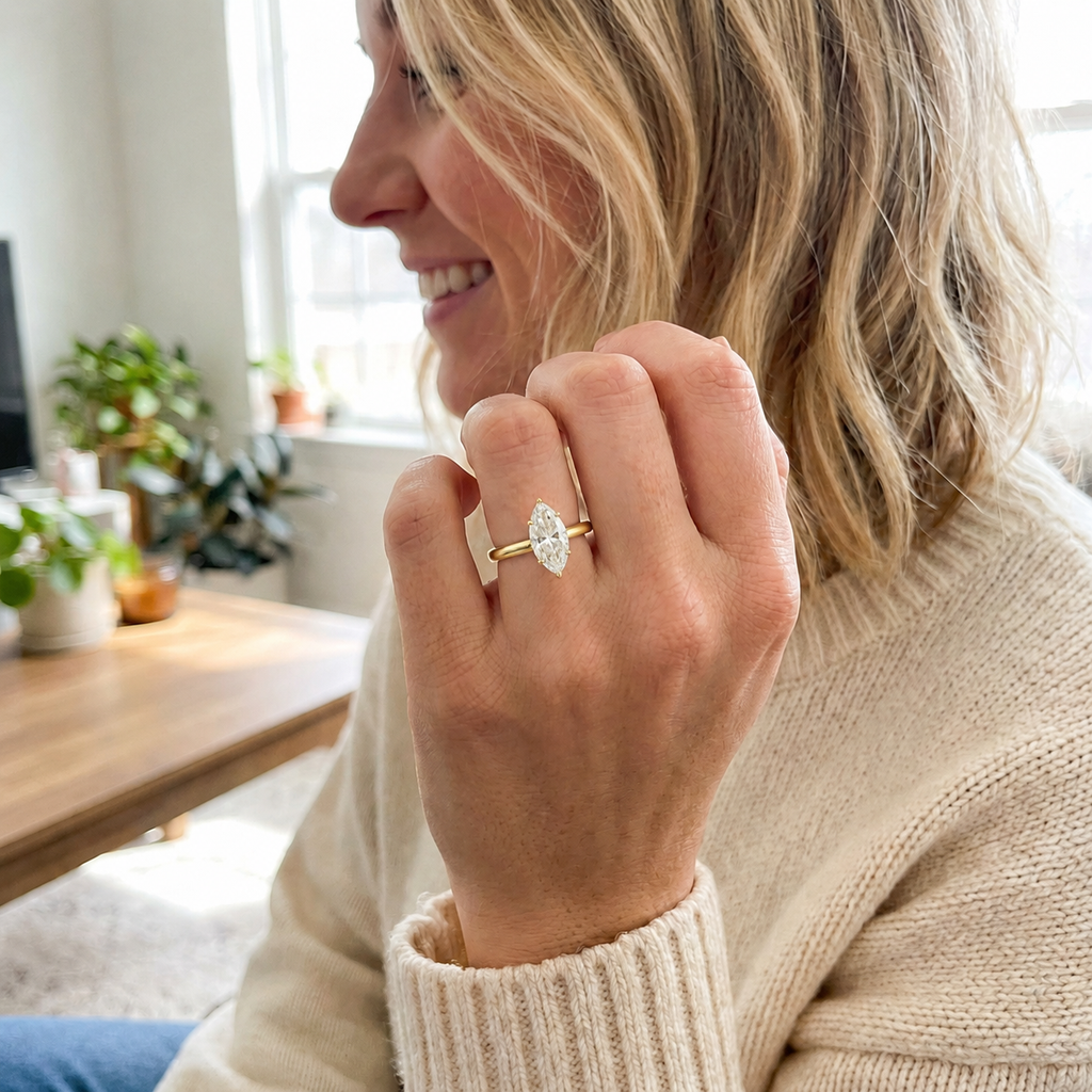 Adriatic Gold Marquise Ring