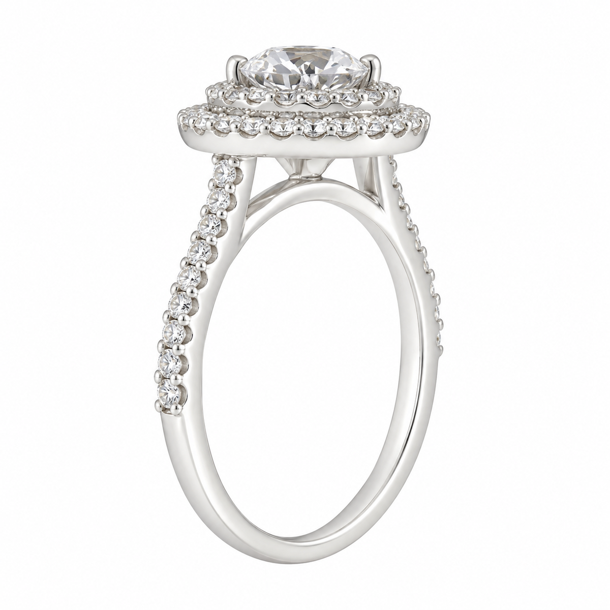 Marielle - Halo - Round - White Gold