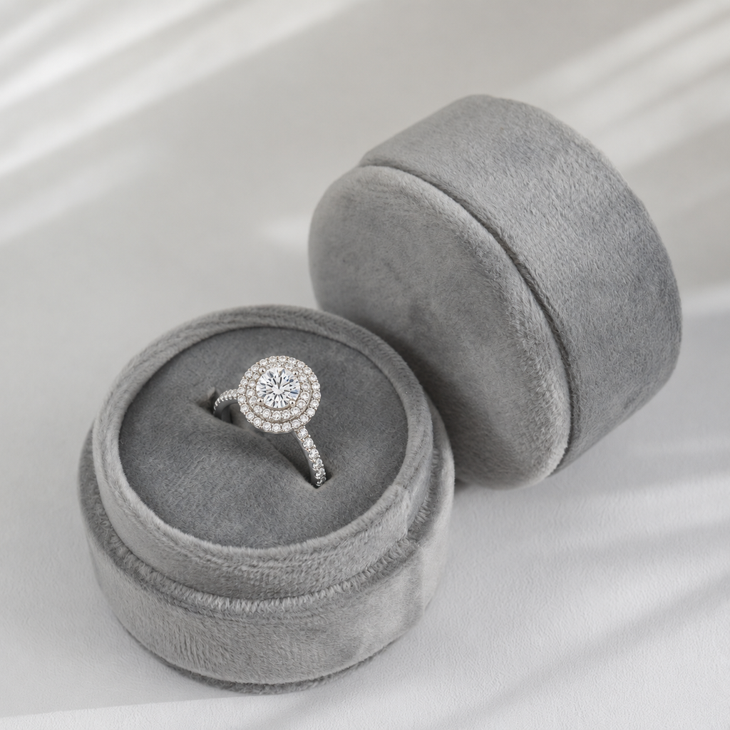 Marielle - Halo - Round - White Gold