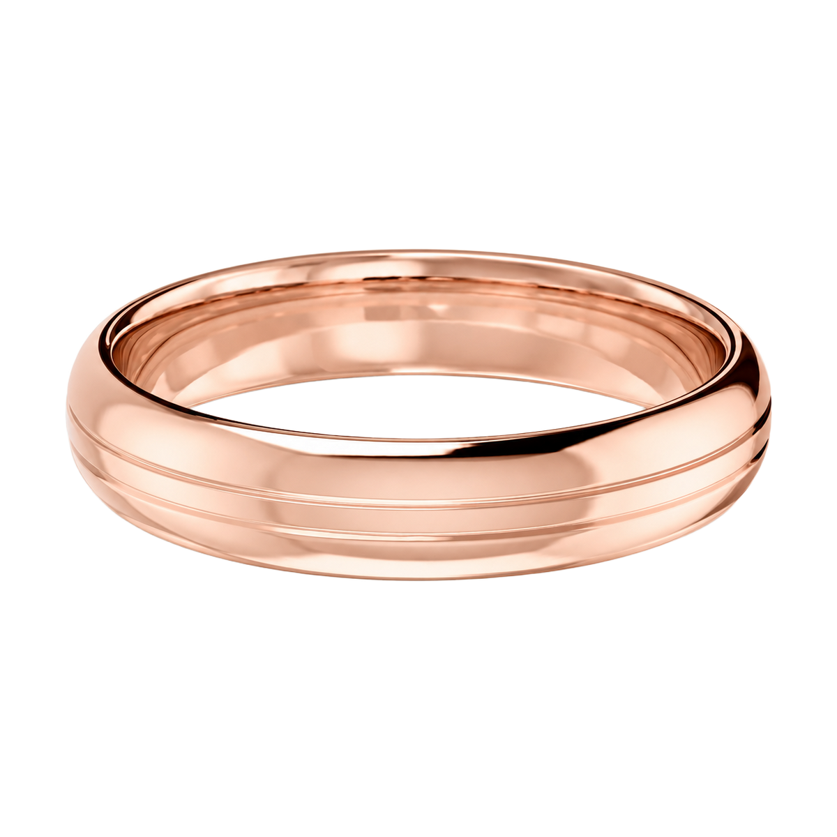 Thin Grooved - Rose Gold - Plain