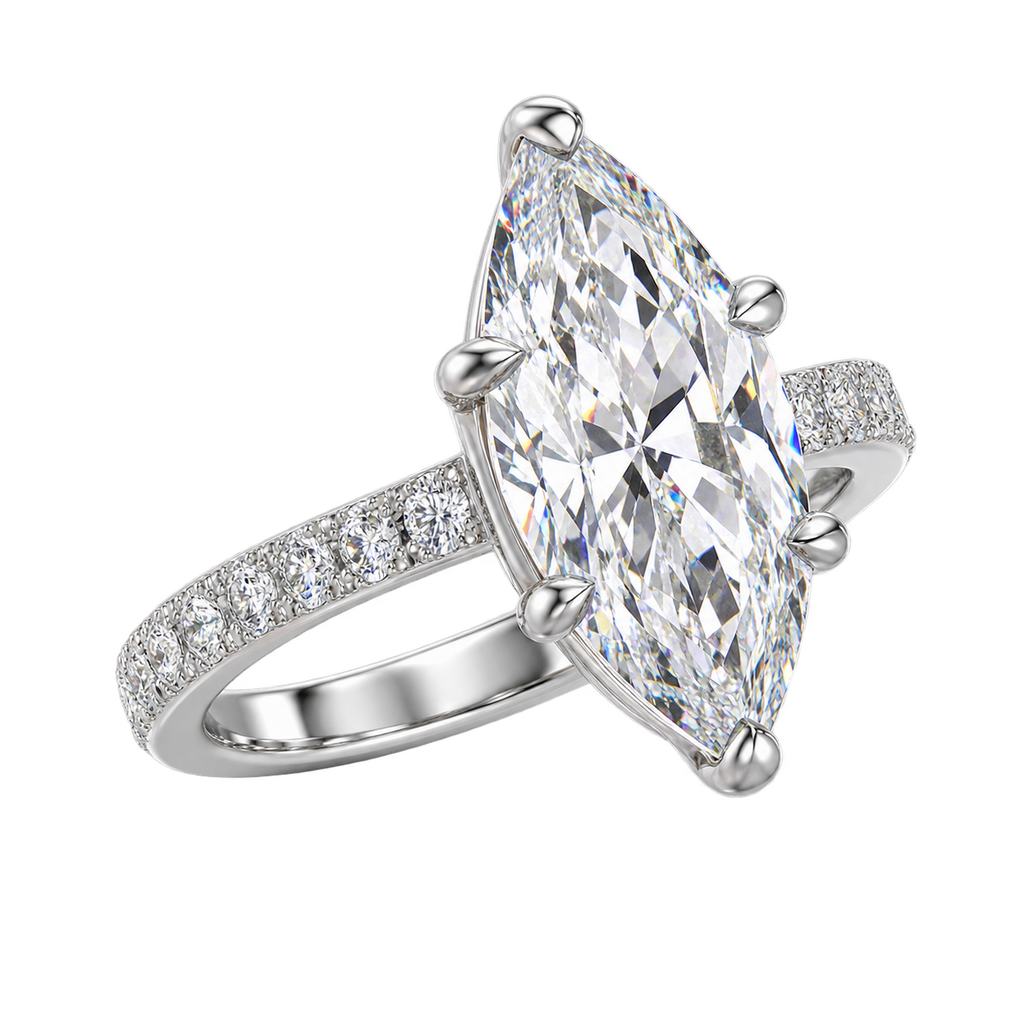 Brilliance Marquise Ring - Marquise - White Gold - Pavé