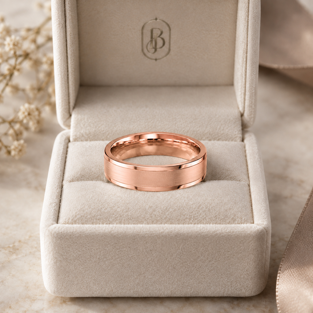 Double Grooved - Rose Gold - Brushed