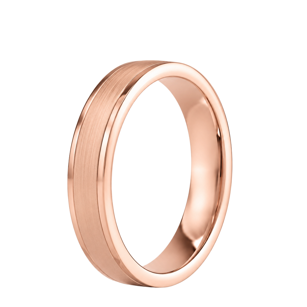 Double Grooved - Rose Gold - Brushed