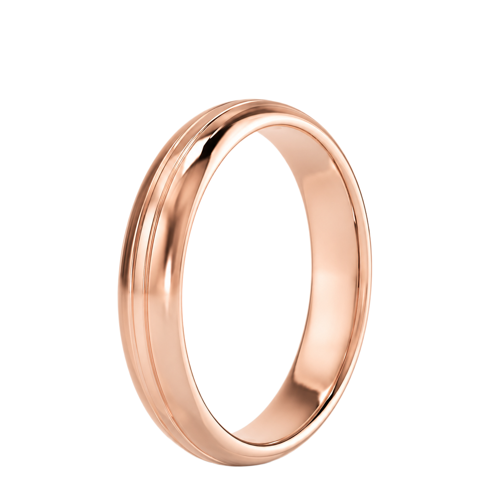 Thin Grooved - Rose Gold - Plain