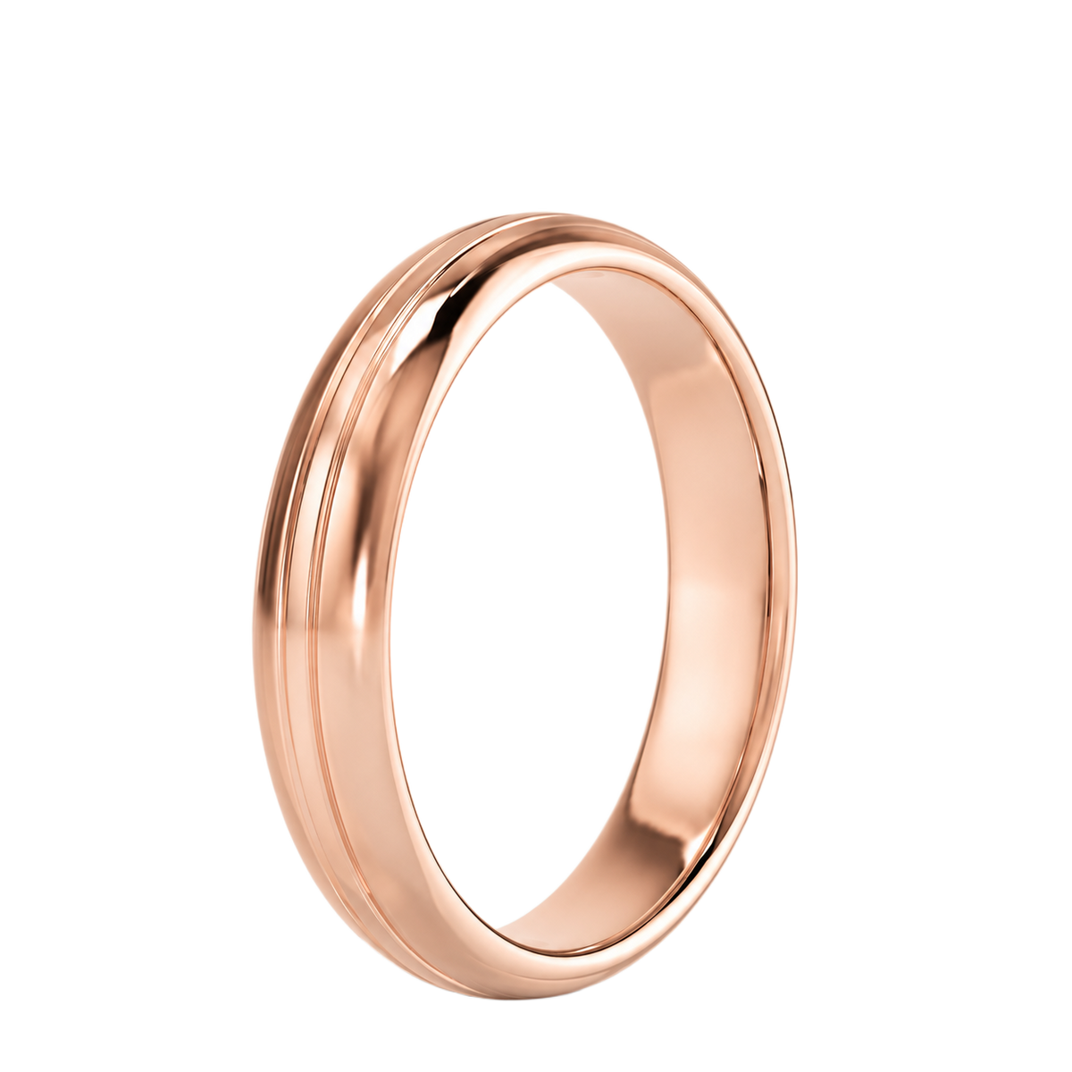 Thin Grooved - Rose Gold - Plain