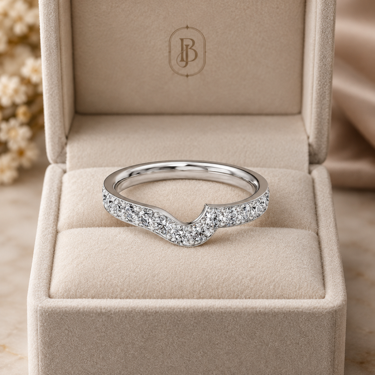 Wave - Round - White Gold - Pavé