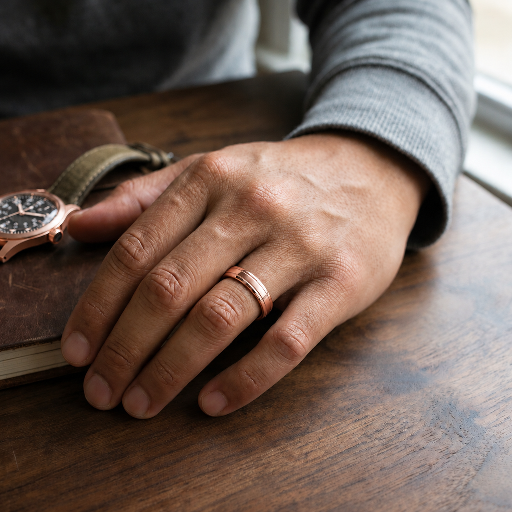 Thin Grooved - Rose Gold - Plain