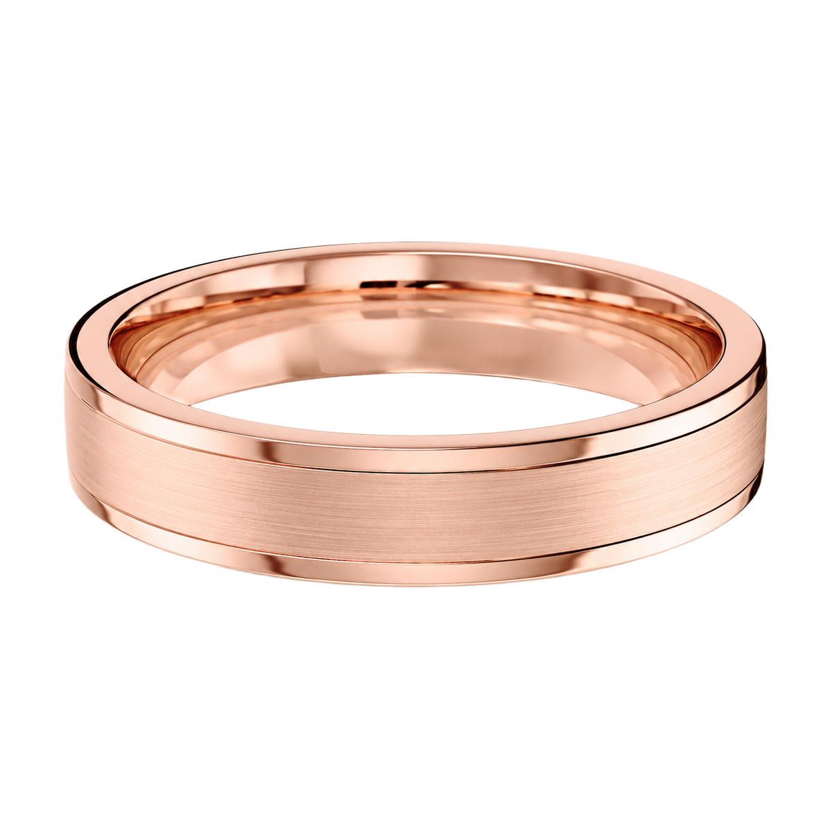 Double Grooved - Rose Gold - Brushed