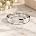 Thin Grooved - White Gold - Plain