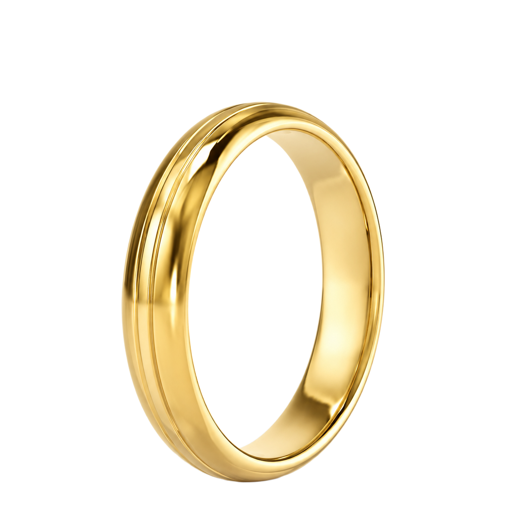 Thin Grooved - Yellow Gold - Plain
