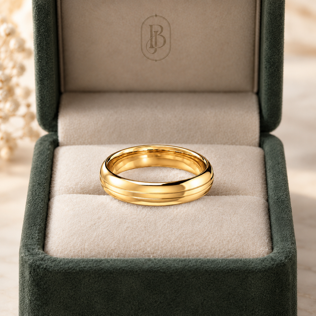 Thin Grooved - Yellow Gold - Plain