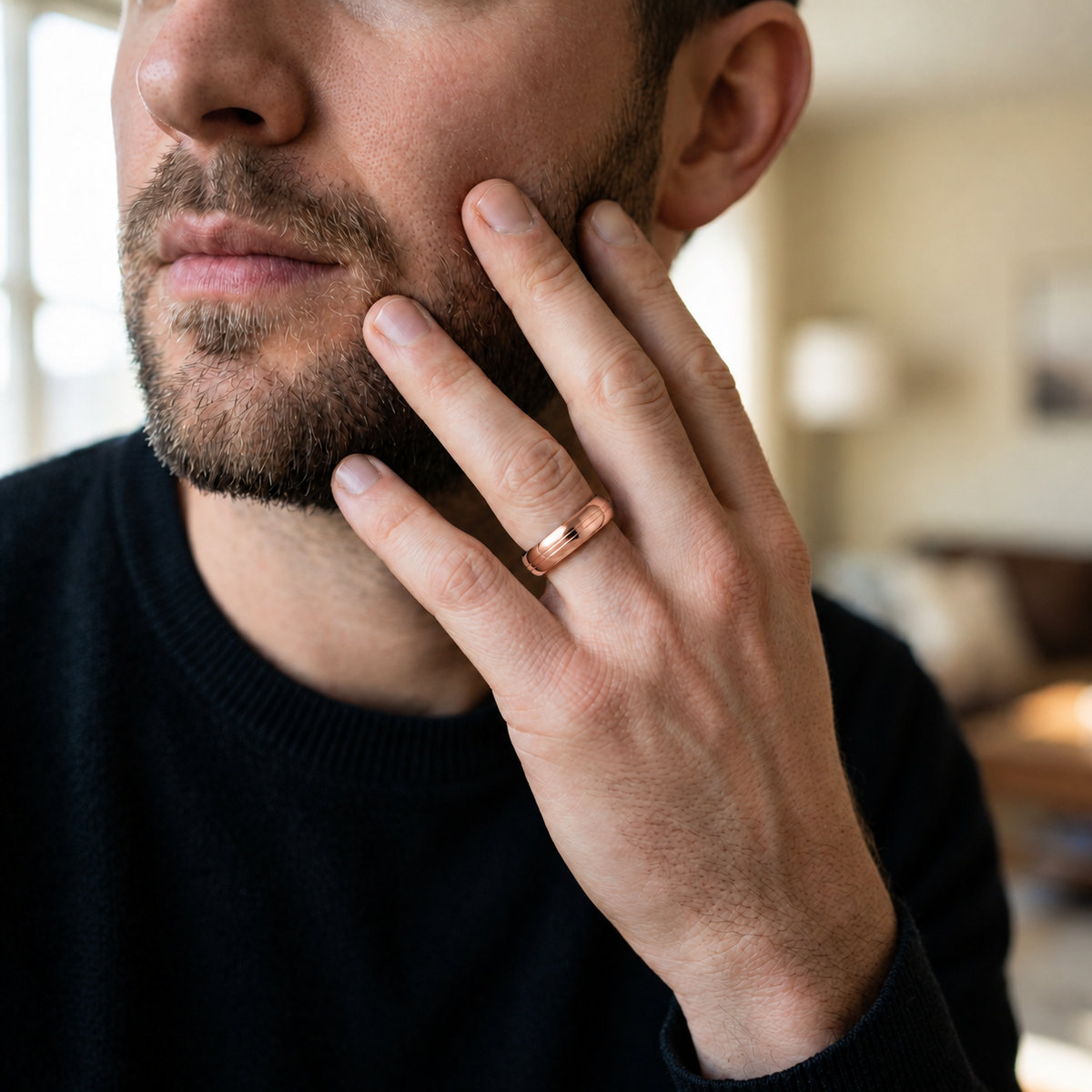 Thin Grooved - Rose Gold - Plain